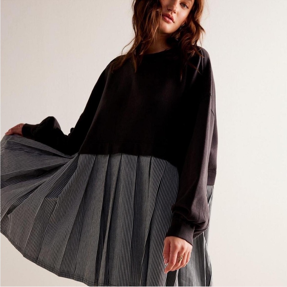 Free People Eleanor Striped Sweatshirt Dress